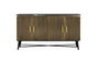 GINER Y COLOMER Aparador 4 Puertas Madera Mango Mármol Bronce 150x40x86 cm